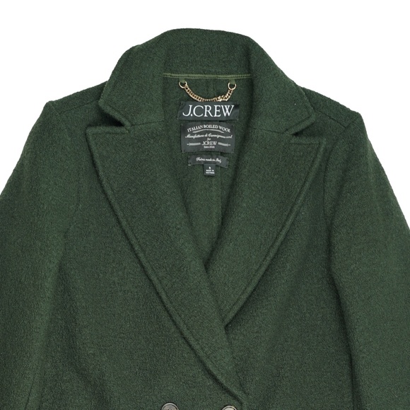 New JCREW Size 0 Daphne Topcoat in Italian Boiled Wool Dark Pine $298 CC208 - Picture 6 of 7